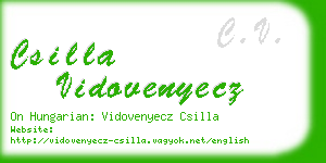 csilla vidovenyecz business card